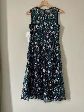 Maggy London Navy Floral Sequin Dress NWT